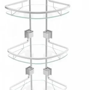 Półka Narożna Łazienkowa Chrom Szkło Potrójna * Taurus art141 * Gorlice