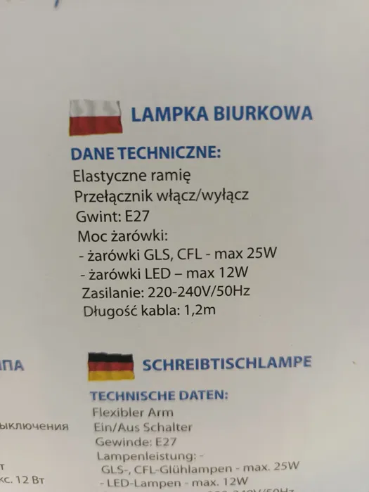Lampka biurkowa Nowa 2 lata gwarancji Komis Madej Sc - obrazek 2