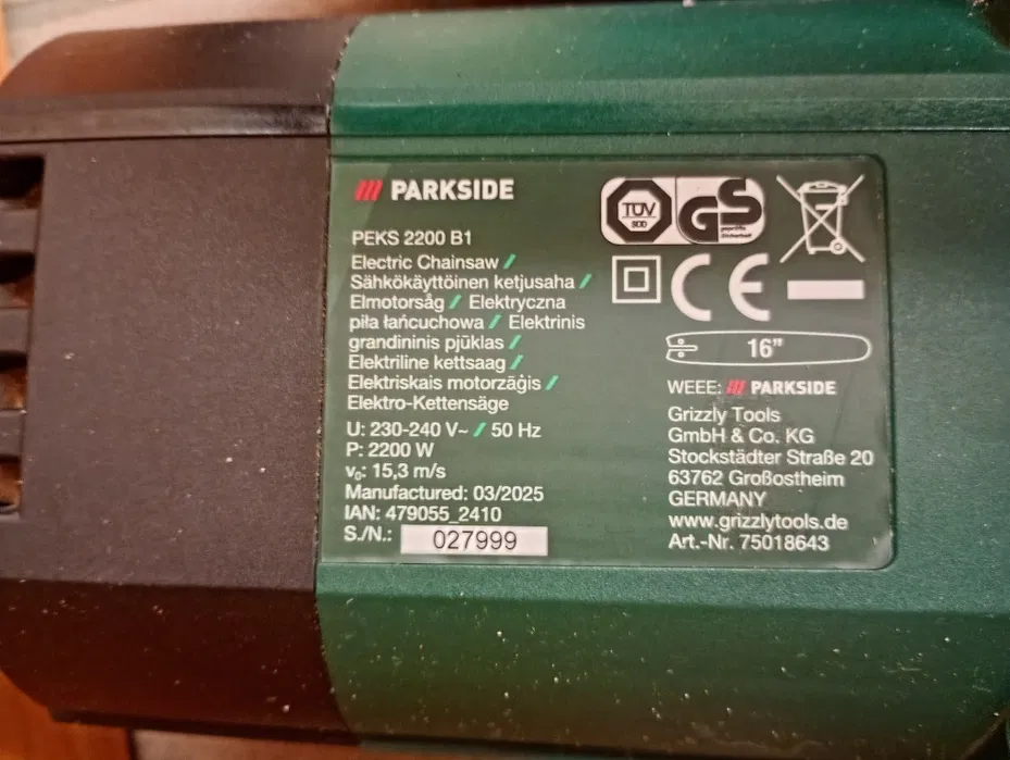 Piła łańcuchowa Parkside PEKS 2200 A1 Komis Madej Krosno Lewakowskiego - obrazek 4