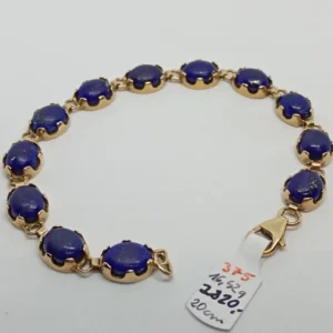 Bransoletka złota lapis lazuli 375 16,42g dl 20 Komis Madej Tarnów