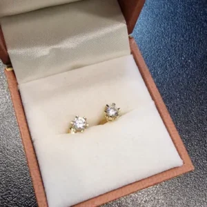 ZŁOTE kolczyki 14K pr.585 wkrętki bardzo ładne jak NOWE Komis Czeladź