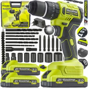 Wiertarko Wkrętarka UDAROWA Bezszczotkowa * 2xAKKU 21V Li-ion * Toolme TM030 * NOWA * GW24