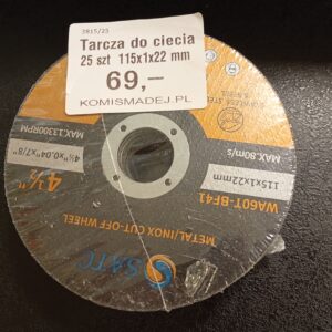 Tarcze do cięcia metalu komplet 25sztuk 115x1x22mm -Komis MADEJ Dębica