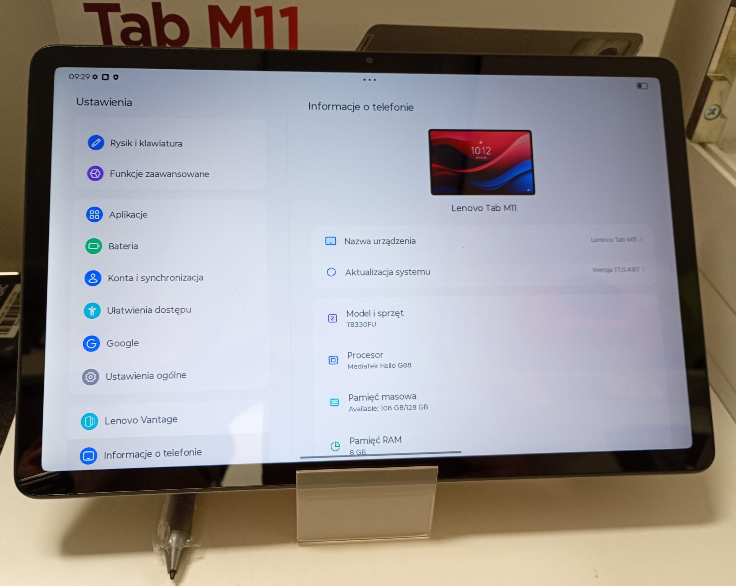 Tablet Lenovo Tab M11 8/128GB+Pencil-Komis MADEJ Dębica - obrazek 3